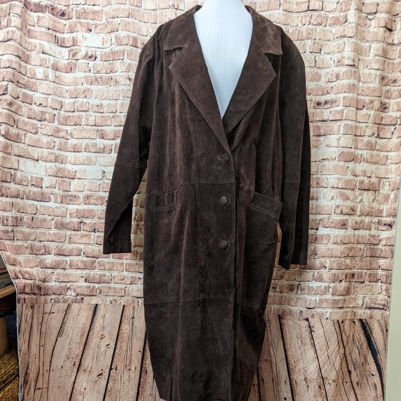Tribeca Studio Jackets & Blazers - Tribeca Studio 100% Leather Long Coat BROWN 3XWP